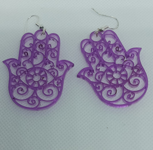 Acrylic Hamsa Earrings